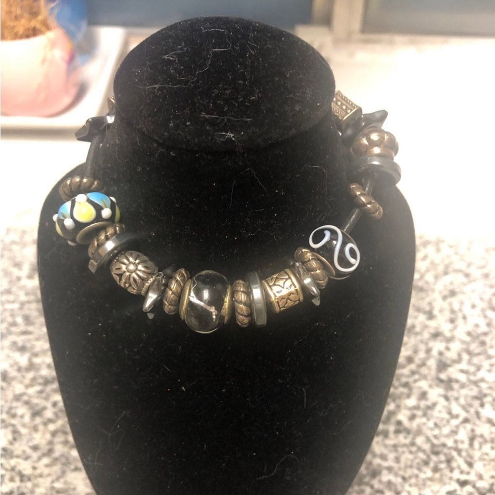 Gothic Beaded Charm Bracelet